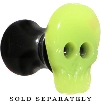 4G Acrylic Neon Yellow Skull Saddle Plug