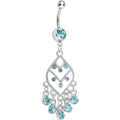 Aqua Gem Chandelier Dreams Dangle Belly Ring