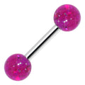 16G 1/4 Acrylic Magenta Magic Glitter Tragus Cartilage Barbell