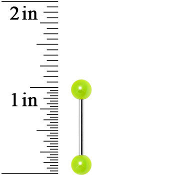 Neon Green  Metallic Acrylic Barbell Tongue Ring