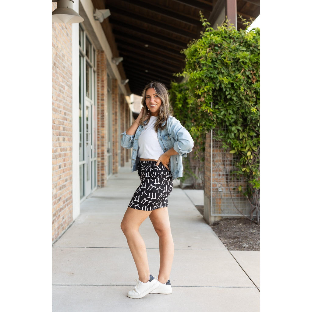 Millie -  White Bow Jogger Skirt