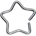 16G 1/2 Steel Hollow Star Closure Daith CartilageTragus Earring