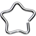 16G 3/8 Steel Hollow Star Closure Daith CartilageTragus Earring