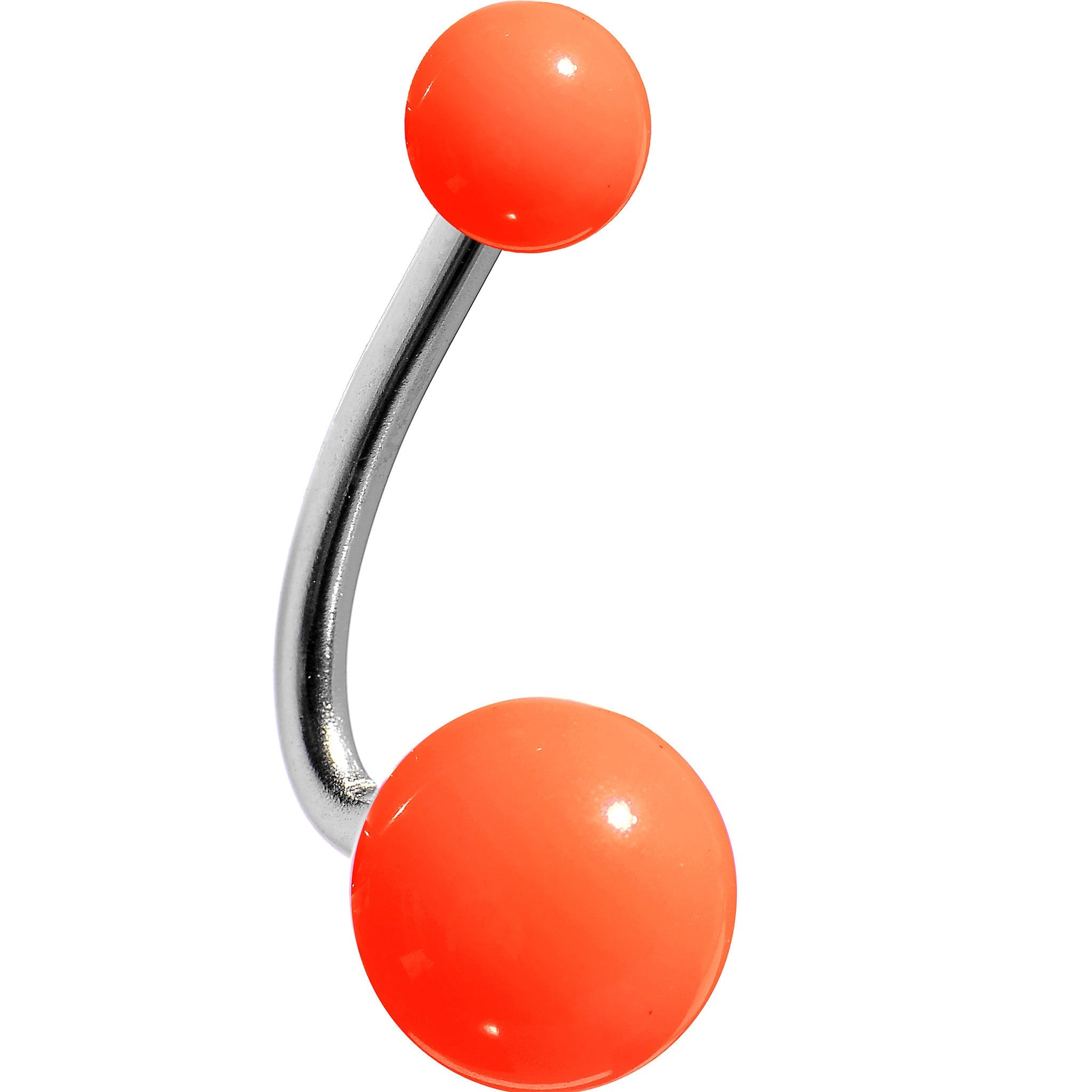 Neon Sunshine Orange Acrylic J-Bar Belly Ring