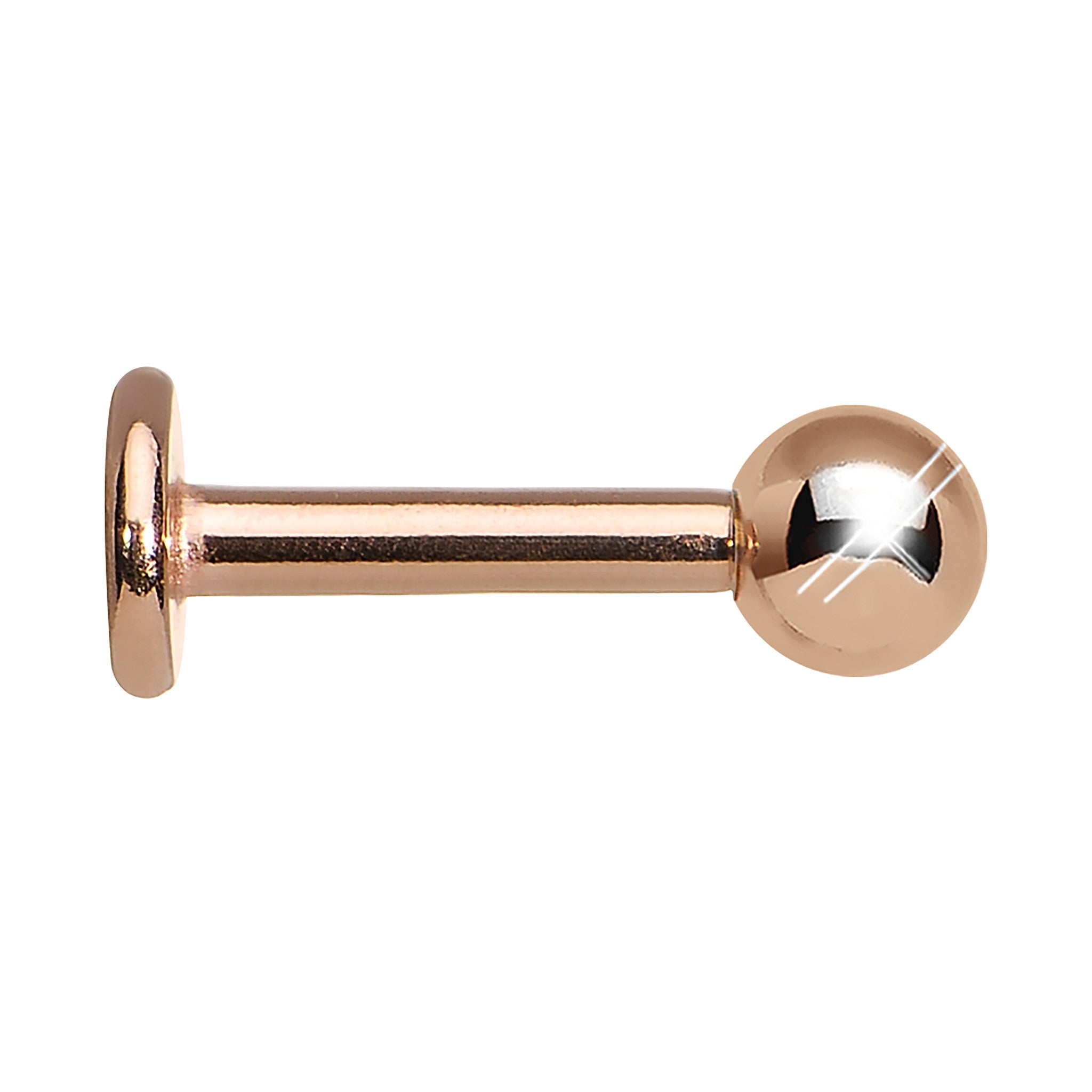 16G 1/4 Rose Gold Plated Cartilage Tragus Earring
