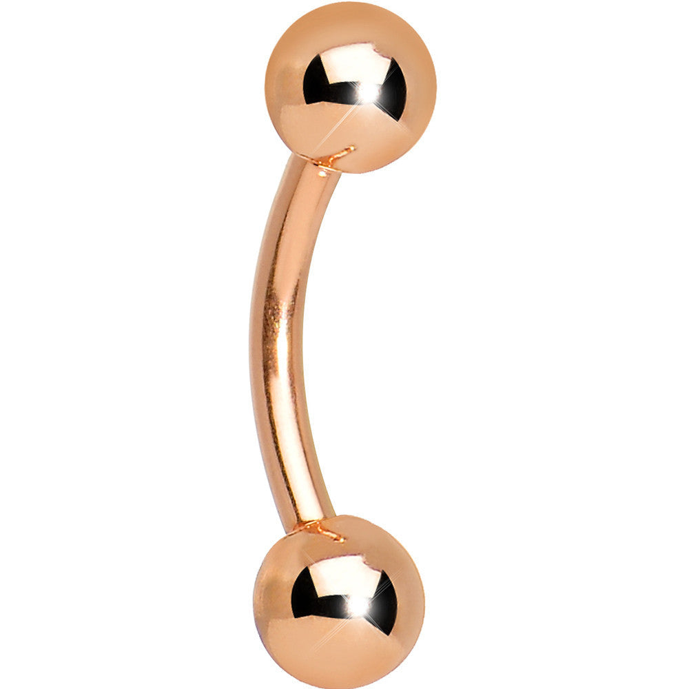 16G 5/16 Rose Gold Plated Curved Barbell