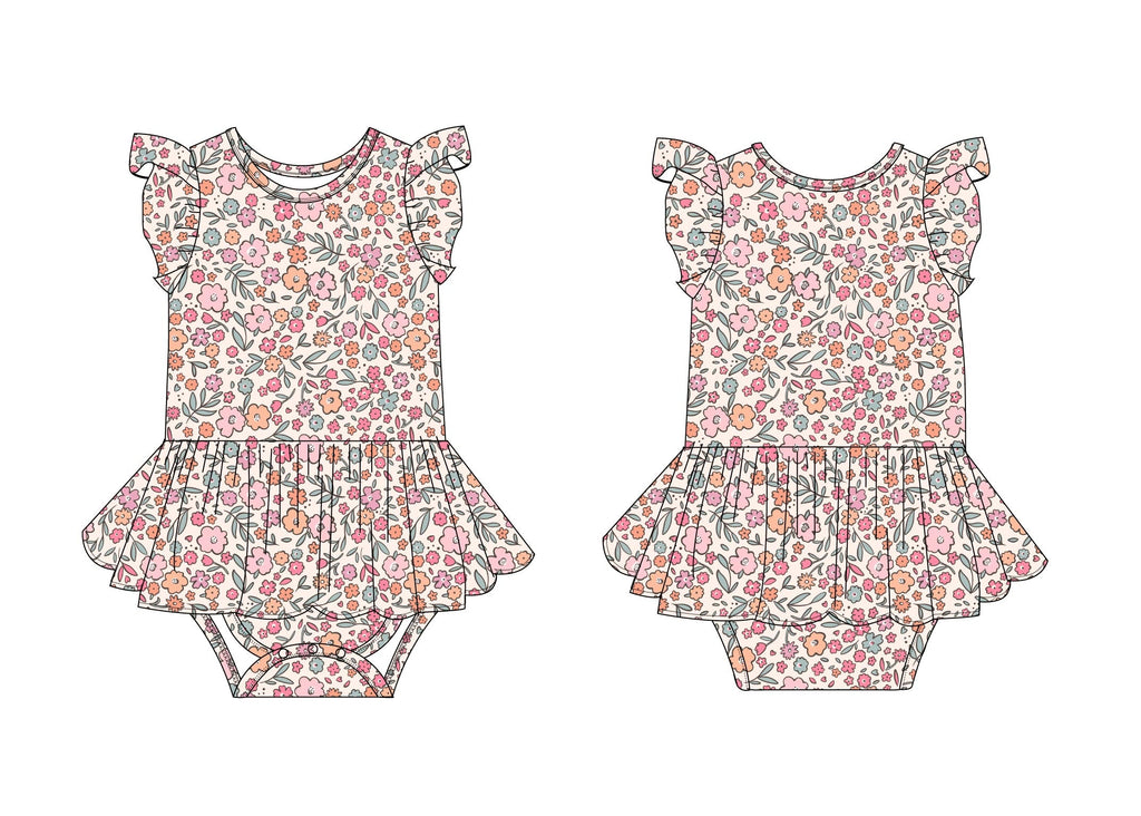 Blossom Bestie: Bodysuit Twirl Dress