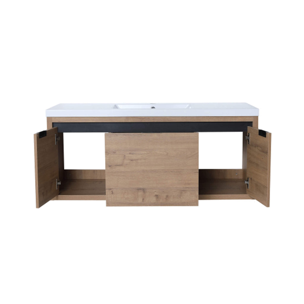 Nuvia Floating Bathroom Vanity With Resin Sink Soft Close Doors (SAK82560)
