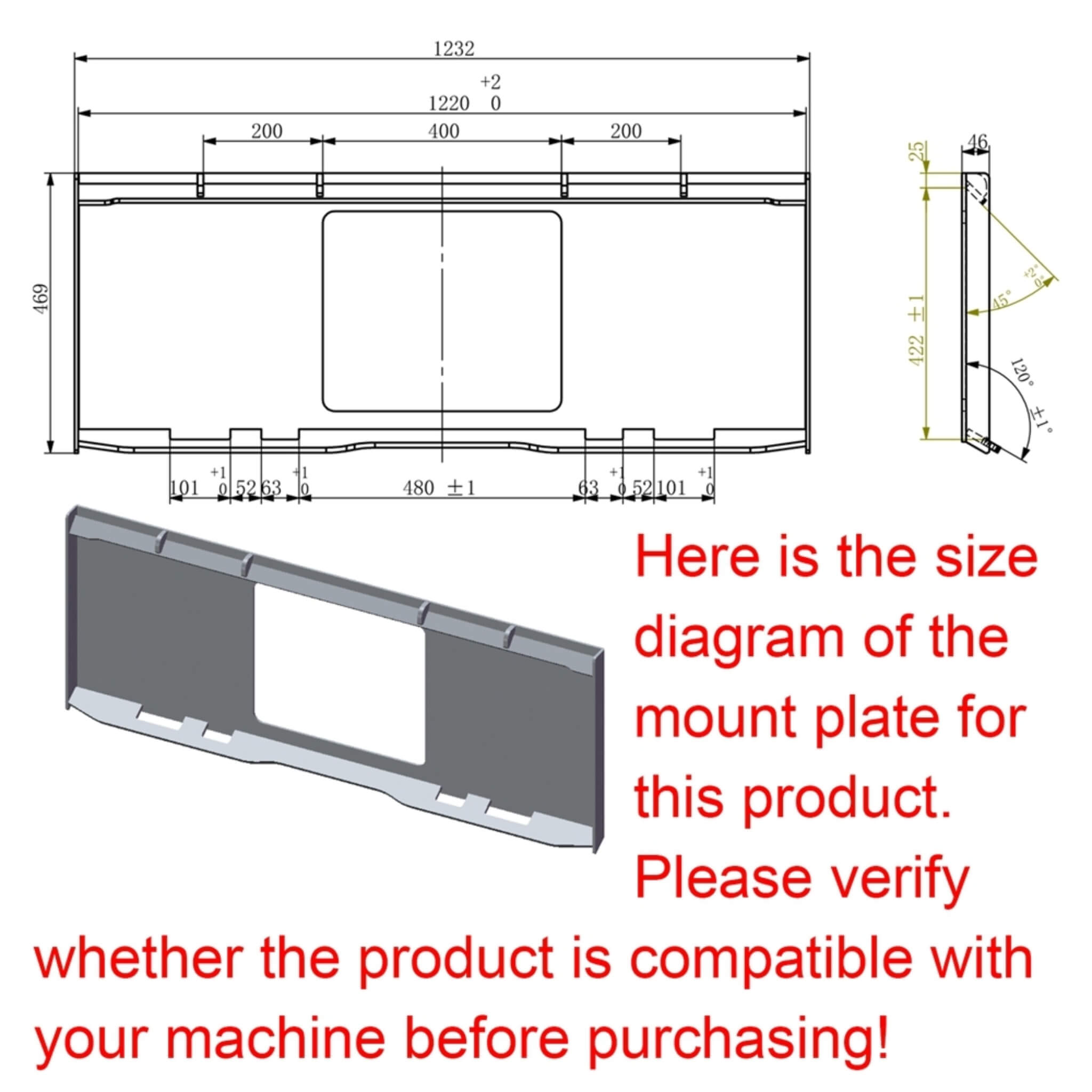 83-Inch Heavy Duty Universal Skid Steer Snow Pusher Attachment (SAK63418)