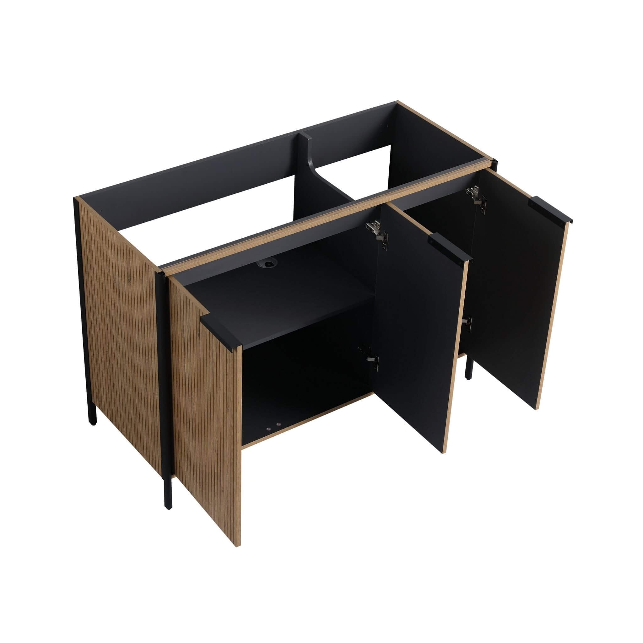 Nuvia 48-Inch Modern Light Coffee Freestanding Vanity With Resin Sink (SAK97502)