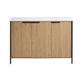 Nuvia 48-Inch Modern Light Coffee Freestanding Vanity With Resin Sink (SAK97502)