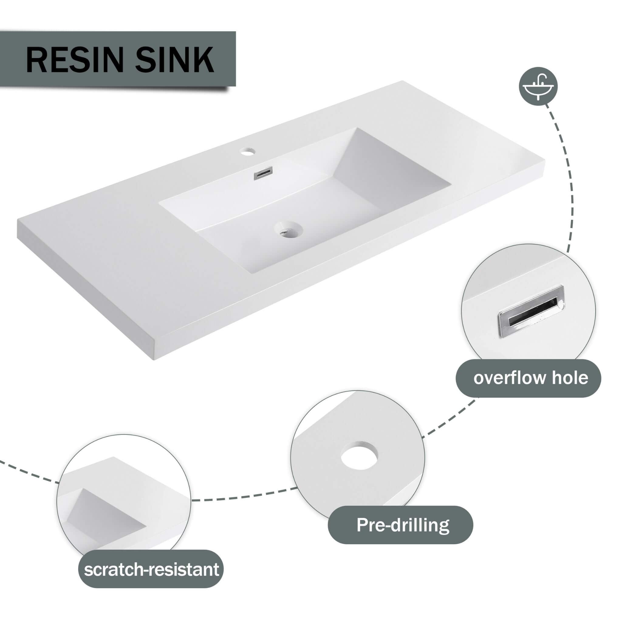 Nuvia 48-Inch Modern Light Coffee Freestanding Vanity With Resin Sink (SAK97502)