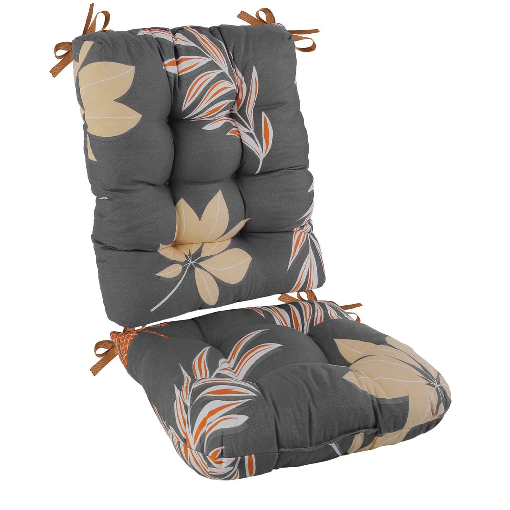 2Pcs Rocking Chair Cushion Upper And Lower Back And Seat Sets with Non-Slip Ties Polyester Fiber Filling Comfortable for Indoor Home Office Car