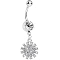 Clear Gem Summertime Sunburst Dangle Belly Ring