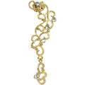 18K Gold Plated Clear Gem Hidden Hearts Dangling Wrap Ear Cuff
