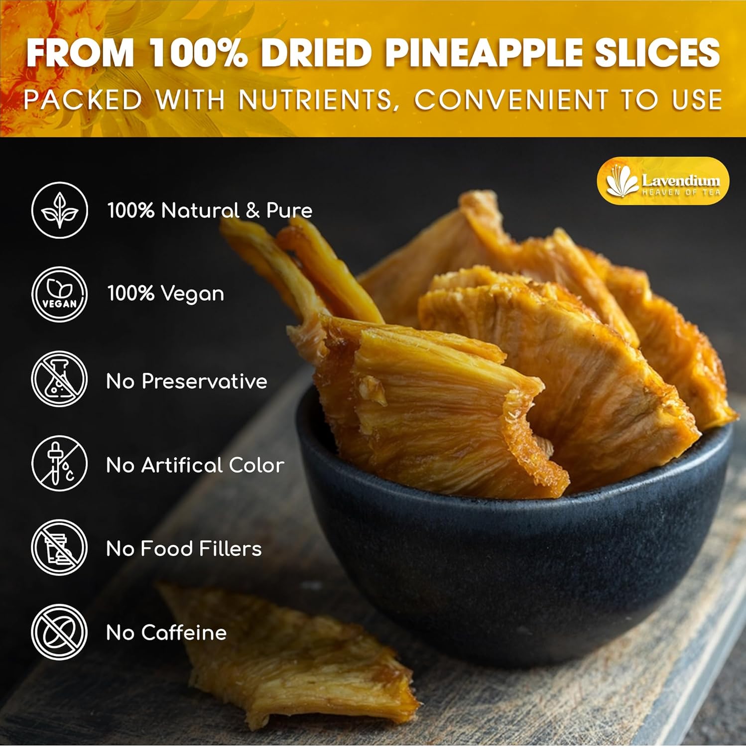 Dried Pineapple Slices 6oz – Premium Quality, Naturally Sweet & Tangy
