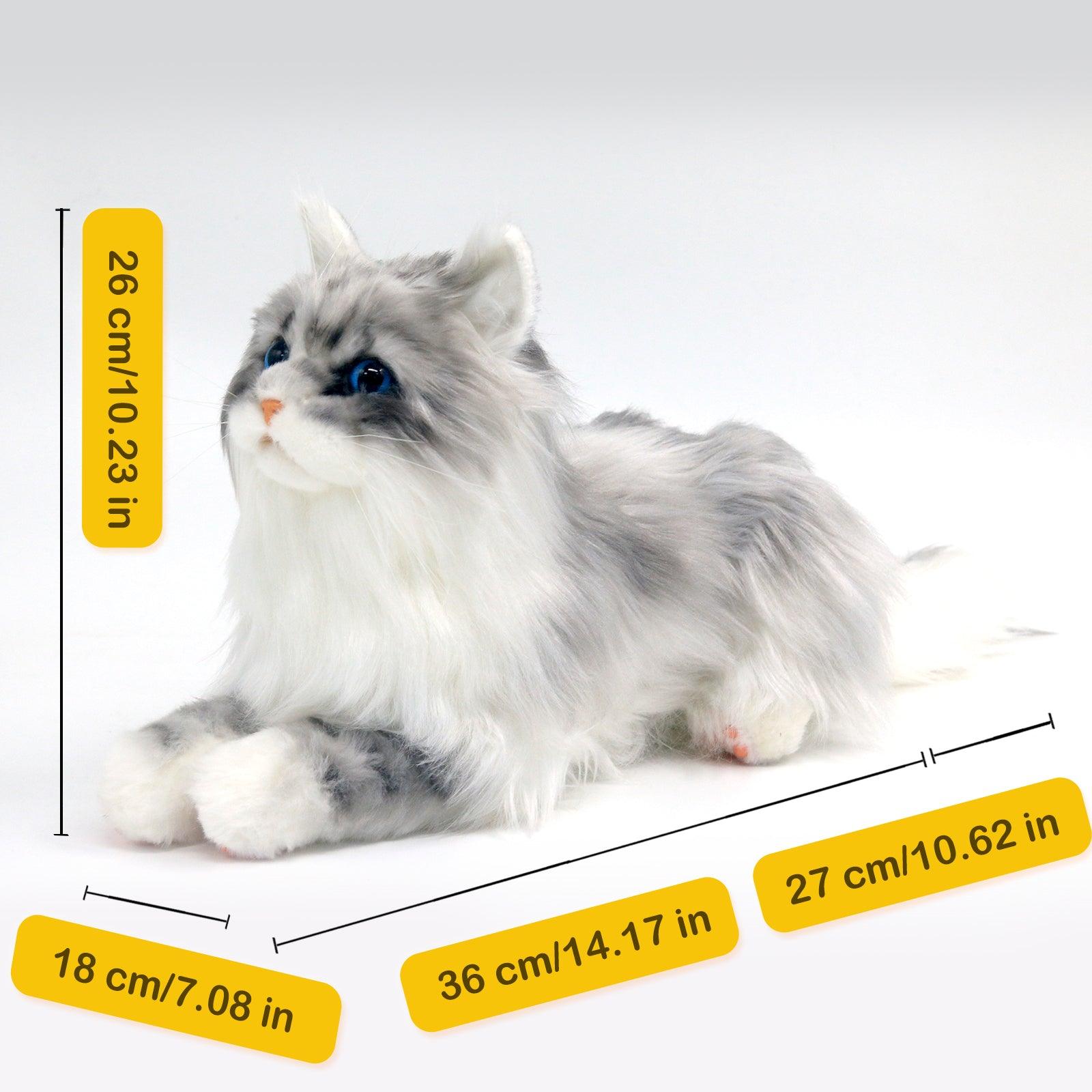 Plush Blue Eyes Grey Hair Cat Weighted-Handmade Life-Size Companion & Pet Memorial