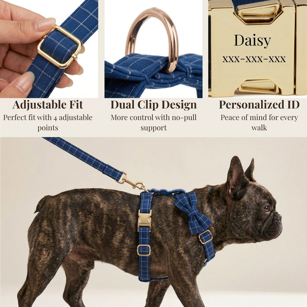 Plaid Dark Blue Set