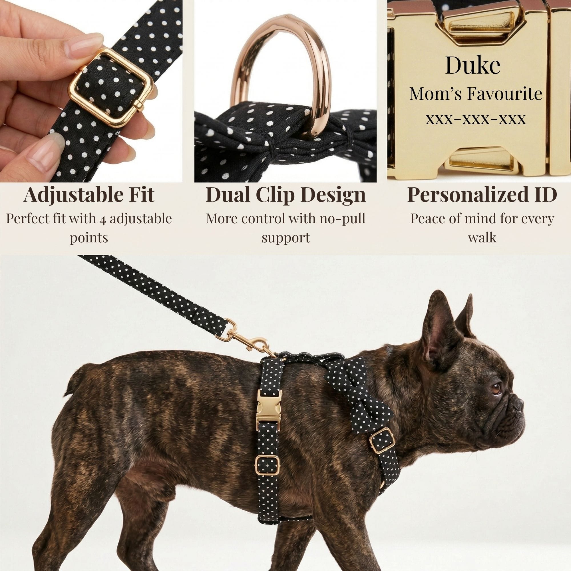 Black Polka Dot Print Set