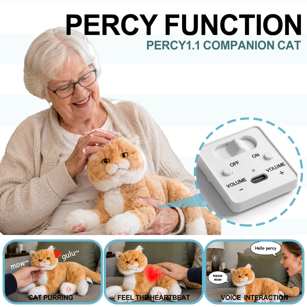 Percy Robot Cat - Interactive Emotional Support Pet Weighted