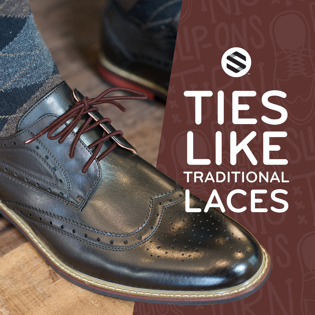 Dark Brown Round Elastic Dress Shoe Laces