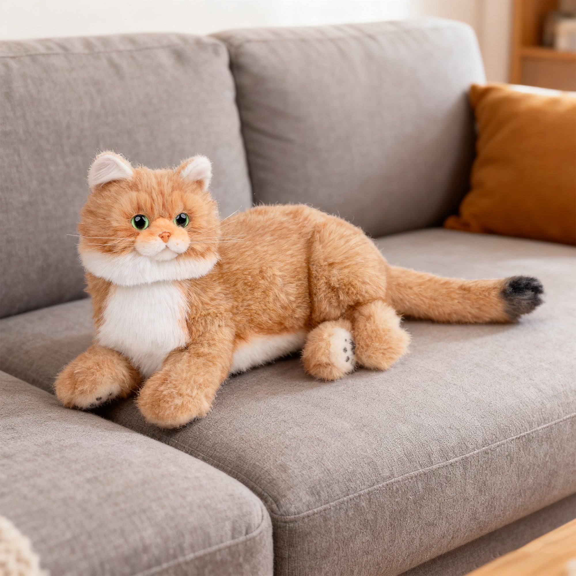 Percy 2.0 Golden British Short Hair Cat- Breathing  Heartbeat Pur,Voice Robonic Cat