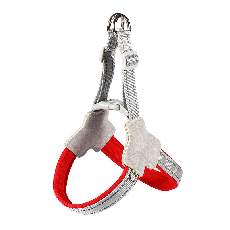 Dog Leash Wholesale Cross-Border New Vest-Style Harness Breathable Y-Shaped Reflective Thickened Outdoor Dog Walking Leash