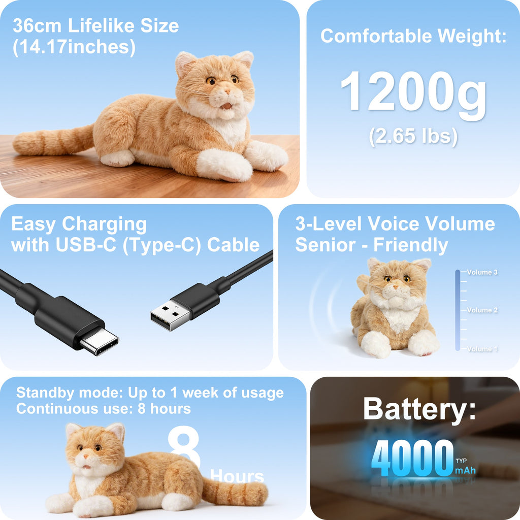 Percy Pro Mate Cat - Interactive Lifelike Companion