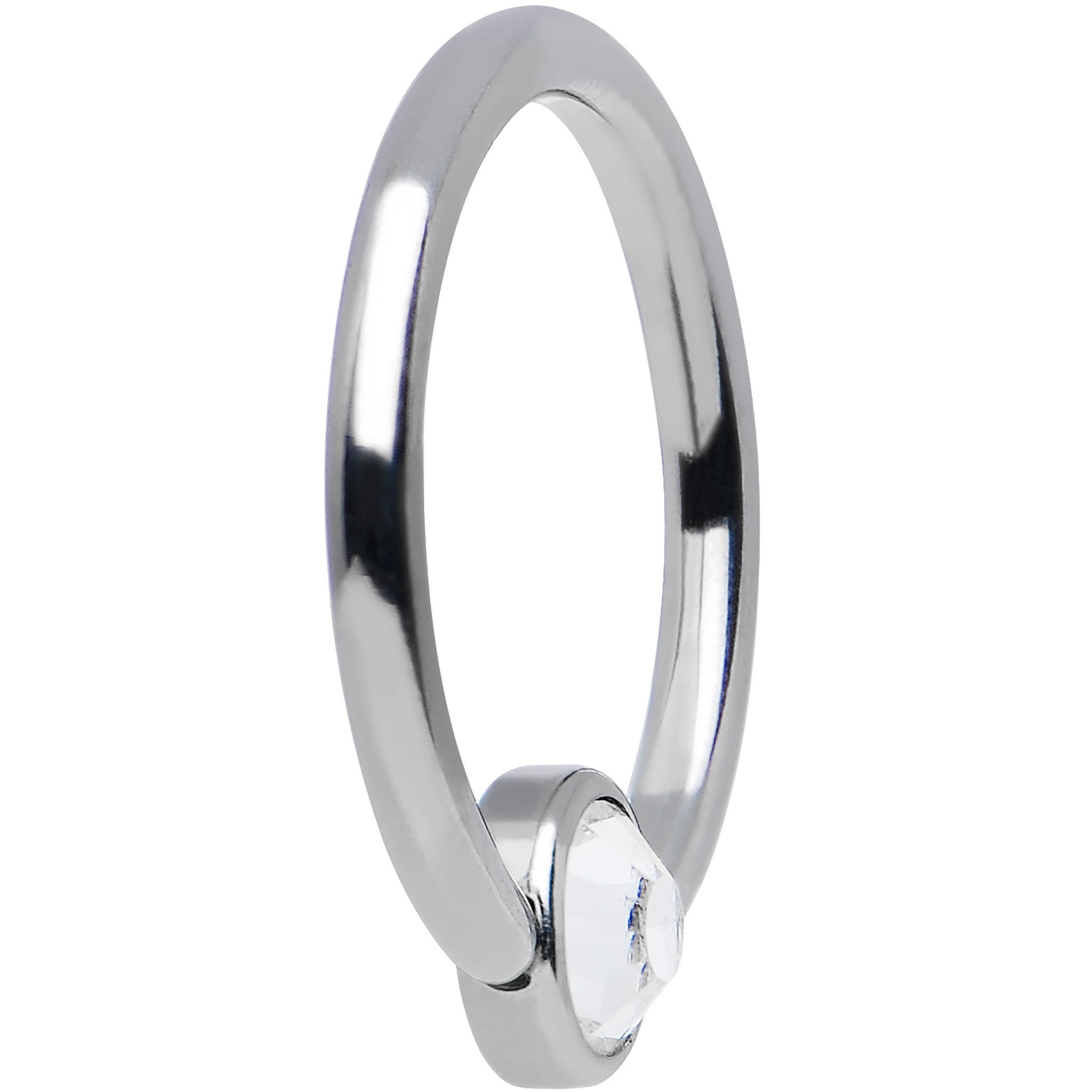 16G 3/8 Aqua Gem Titanium BCR Captive Ring 4mm Flat Disc