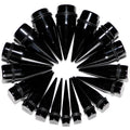 00G to 1 inch 18 Piece Black Acrylic Ear Stretching Taper Kit