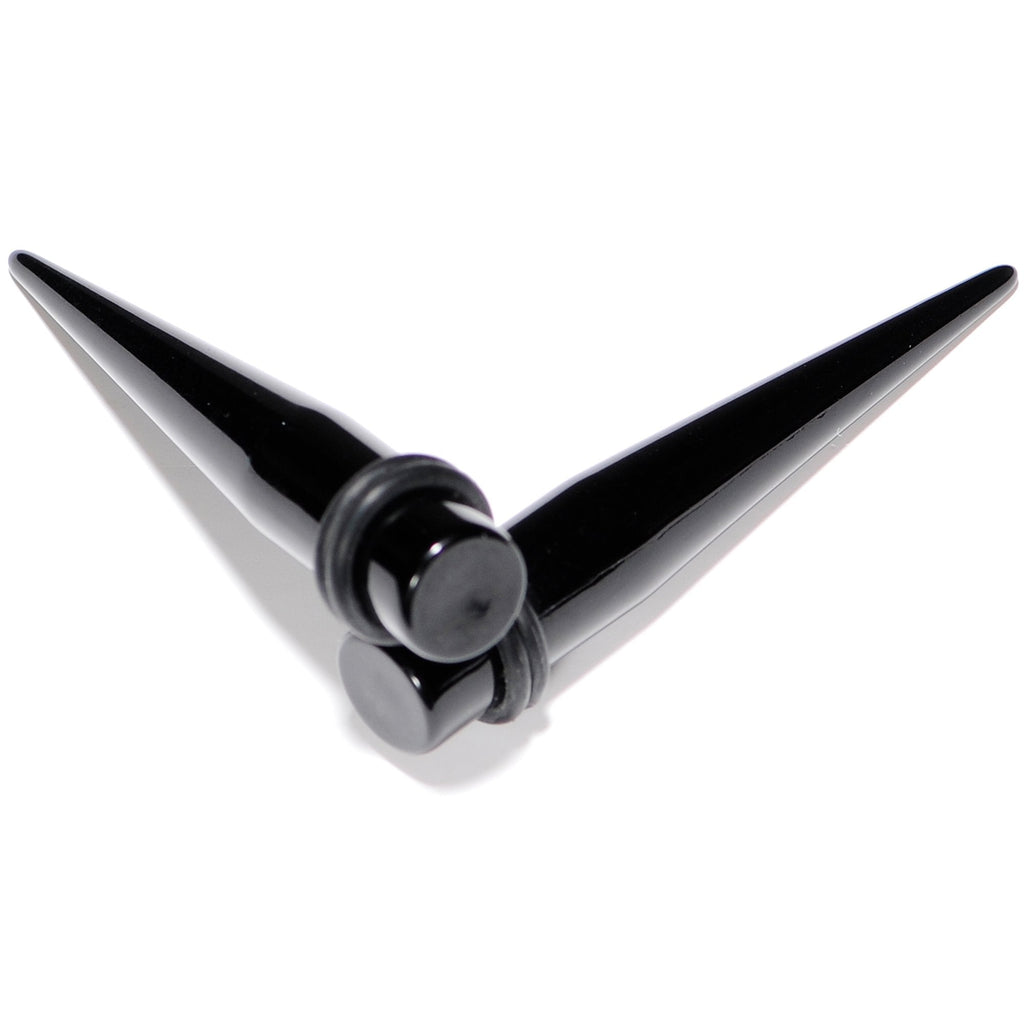 00G to 1 inch 18 Piece Black Acrylic Ear Stretching Taper Kit