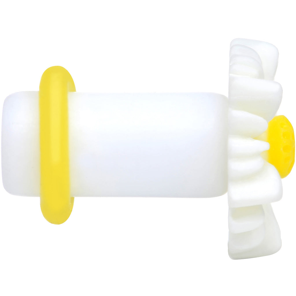 2G White Acrylic White Daisy Flower Single Flare Plug