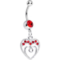 Red Gem Grow with Love Dangle Belly Ring