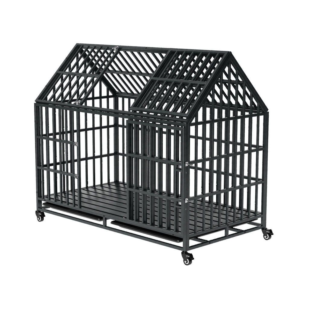 52-Inch Heavy-Duty Dog Crate With Roof Top Escape Proof Design (SAK90267)