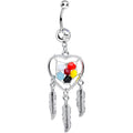 Clear Gem Multicolored Forever Dreaming Dreamcatcher Dangle Belly Ring