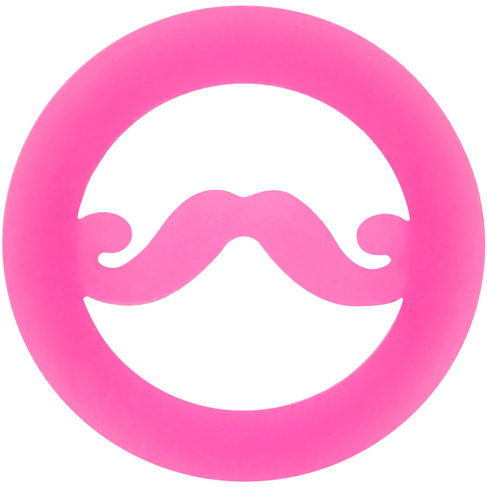 5/8 Pink Silicone Dapper Mustache Tunnel Plug