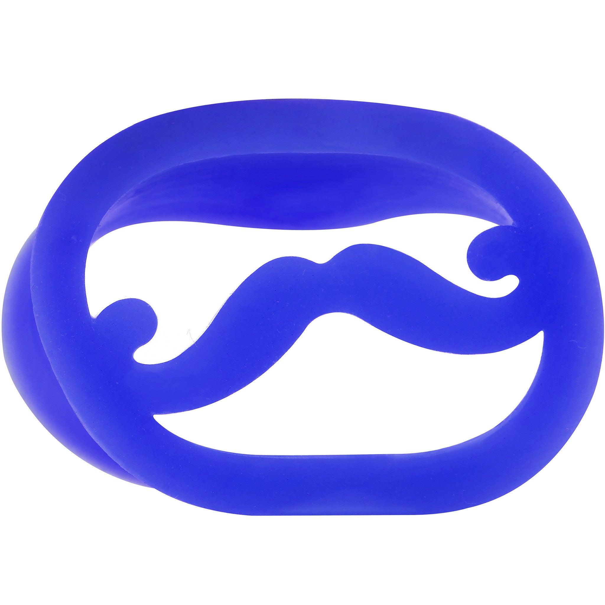 7/8 Blue Silicone Dapper Mustache Tunnel Plug