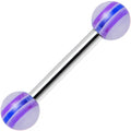 18G Acrylic Purple Pinstripe Acrylic Straight Barbell Eyebrow Ring