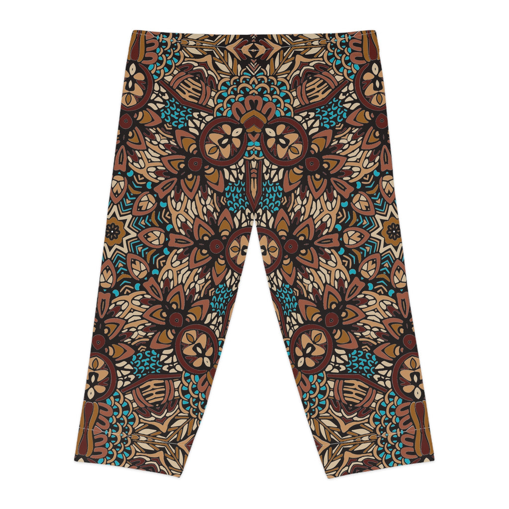 Boho Bliss: Vibrant Print Women's Leggings Women's Capri Leggings (AOP)