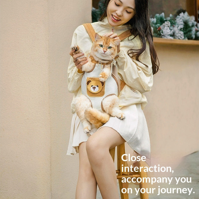 Pet Outdoor Portable Double-Shoulder Dog Bag With Chest Strap
