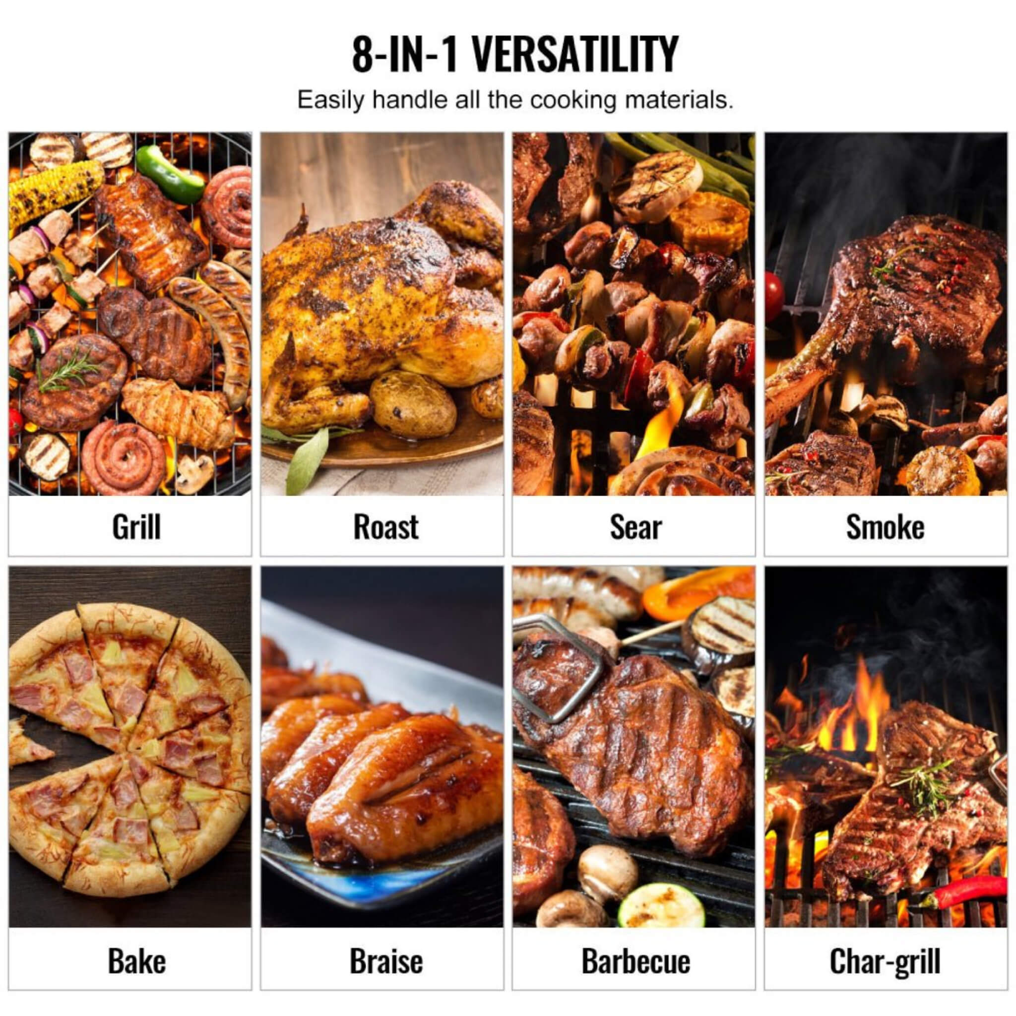 53-Inch Heavy-Duty Portable Wood Pellet BBQ Grill With Cart (SAK93641)