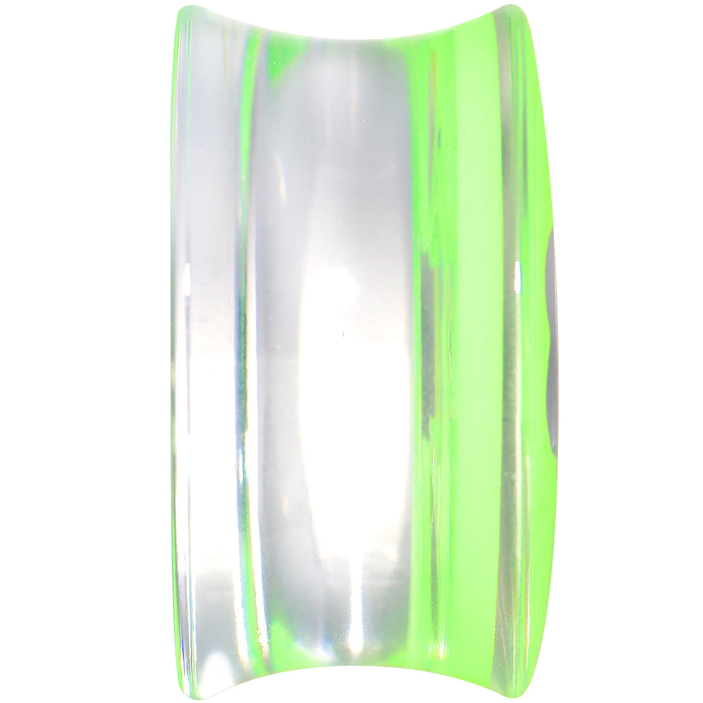 20mm Clear Green Acrylic Lucky Clover Saddle Plug