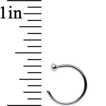 20G 5/16 Clear Gem Stainless Steel Nose Hoop