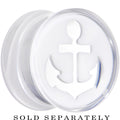 9/16 Clear White Acrylic Set Sail Nautical Anchor Saddle Plug