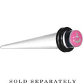 0G Clear Pink Acrylic Set Sail Nautical Anchor Taper