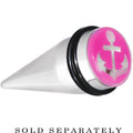 18mm Clear Pink Acrylic Set Sail Nautical Anchor Taper