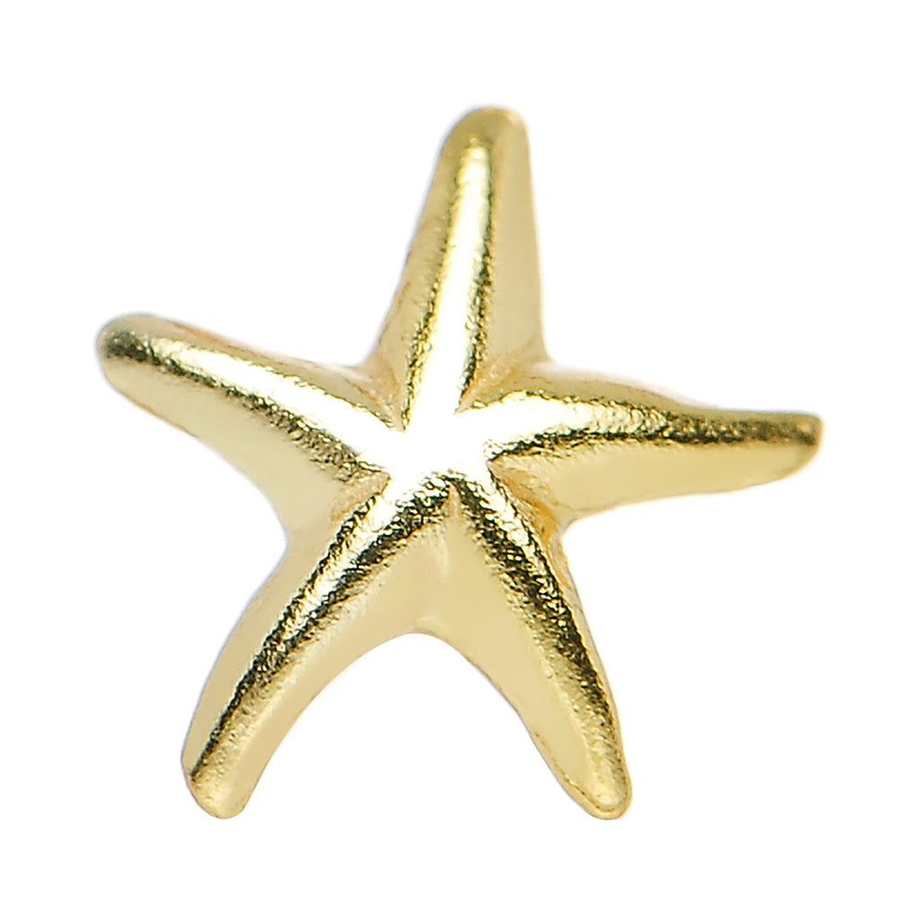 22G 925 Sterling Silver Gold Plated Ocean Starfish Nose Bone