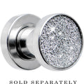 4G Stainless Steel Silver Sugar Glitter Screw Fit Plug