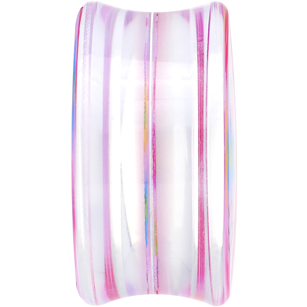 24mm Acrylic Pink Multicolored Flower Power Saddle Plug