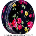 32mm Acrylic Black Multicolored Old Fashioned Flowers Saddle Plug